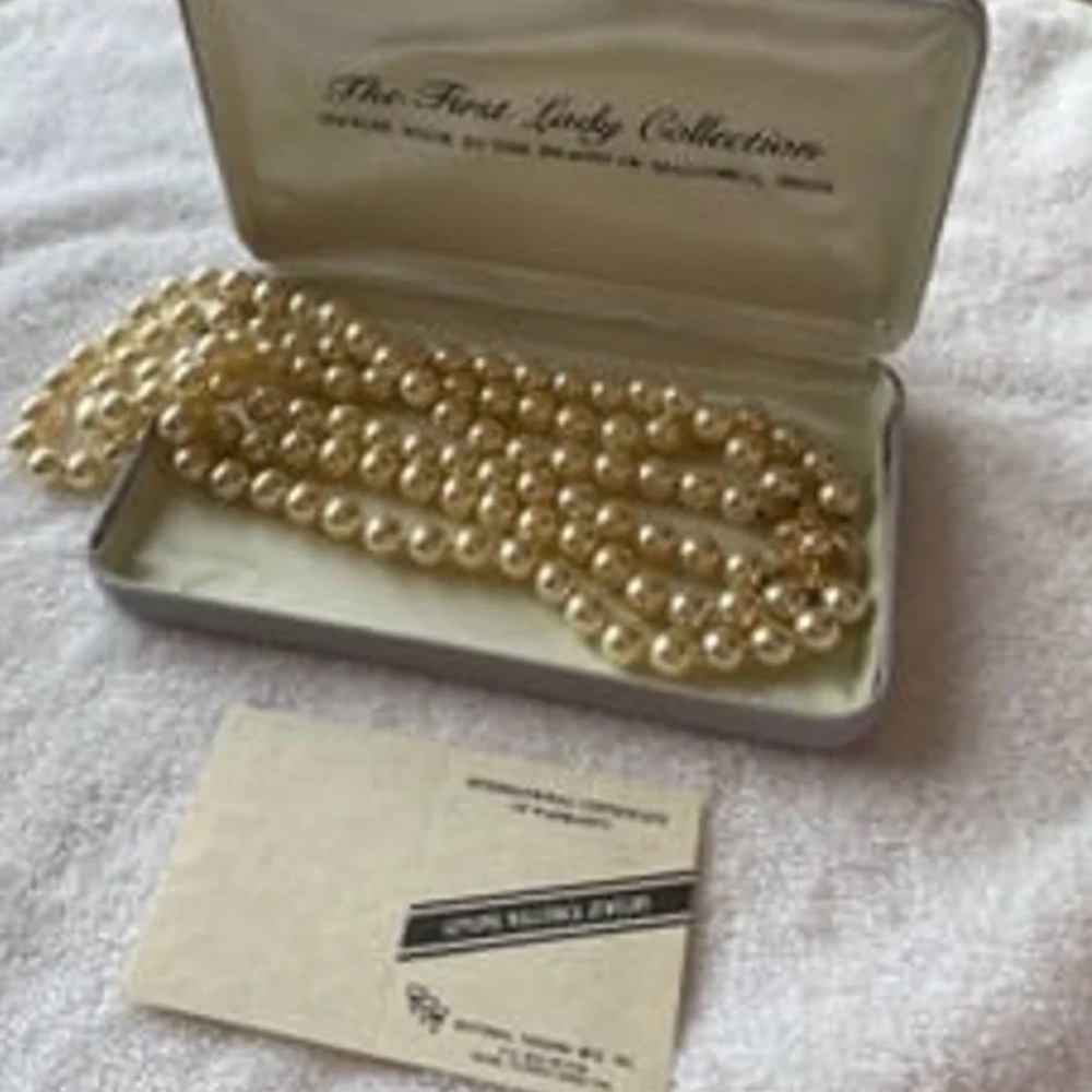 Genuine Mallorca Faux Pearl 3 Strand Necklace